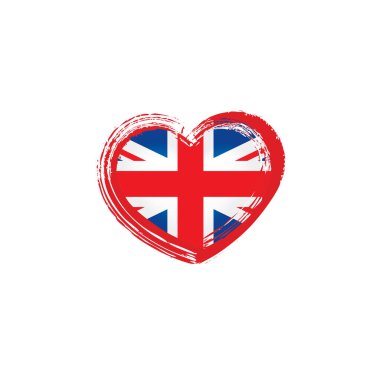 Birleşik Krallık bayrağı, beyaz arkaplanda vektör illüstrasyonu