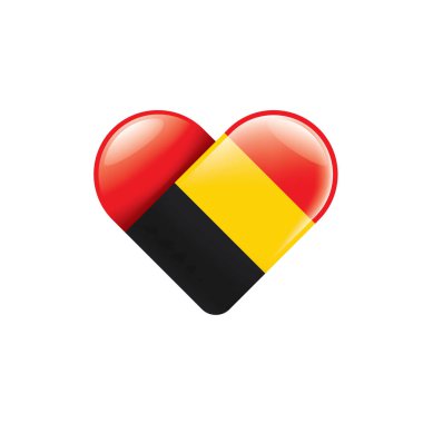 Beyaz arkaplanda Belçika bayrağı, vektör illüstrasyonu