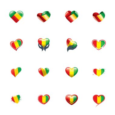 Gine bayrağı, beyaz arkaplanda vektör illüstrasyonu.