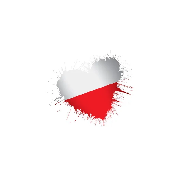 Bendera Polandia, gambar vektor pada latar belakang putih - Stok Vektor