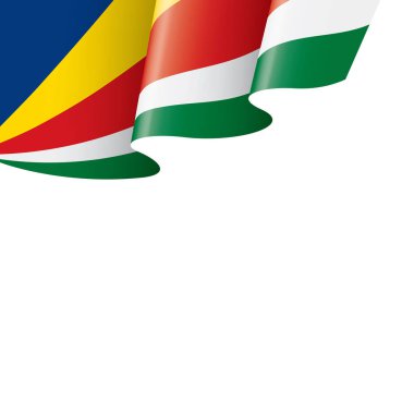 Seyşeller bayrağı, beyaz arkaplanda vektör illüstrasyonu