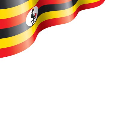 Uganda bayrağı, beyaz arkaplanda vektör illüstrasyonu