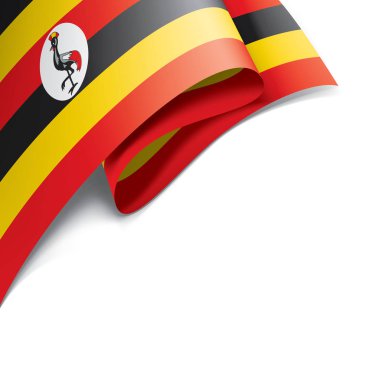 Uganda bayrağı, beyaz arkaplanda vektör illüstrasyonu