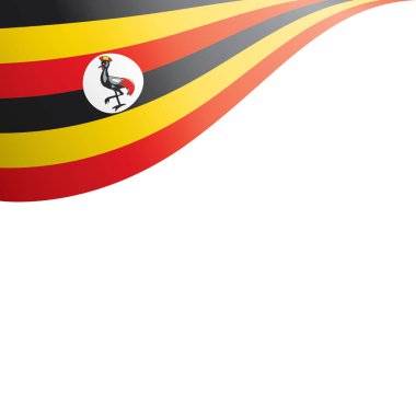 Uganda bayrağı, beyaz arkaplanda vektör illüstrasyonu