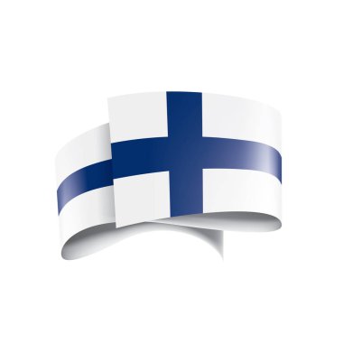Finlandiya bayrağı, beyaz bir arka plan üzerinde vektör çizim