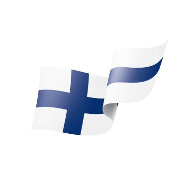Finlandiya bayrağı, beyaz bir arka plan üzerinde vektör çizim