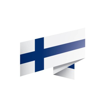 Finlandiya bayrağı, beyaz bir arka plan üzerinde vektör çizim