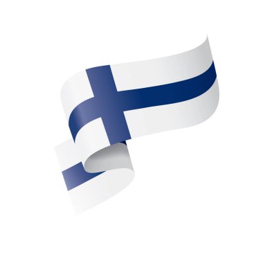 Finlandiya bayrağı, beyaz bir arka plan üzerinde vektör çizim