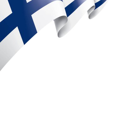 Finlandiya bayrağı, beyaz bir arka plan üzerinde vektör çizim