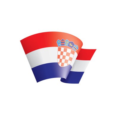 Hırvatistan bayrağı, beyaz bir arka plan üzerinde vektör çizim