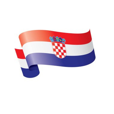Hırvatistan bayrağı, beyaz bir arka plan üzerinde vektör çizim