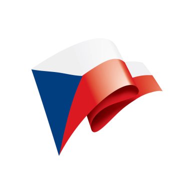 Çek Cumhuriyeti bayrağı, beyaz bir arka plan üzerinde vektör çizim