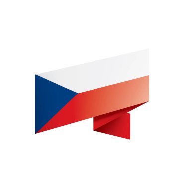 Çek Cumhuriyeti bayrağı, beyaz bir arka plan üzerinde vektör çizim
