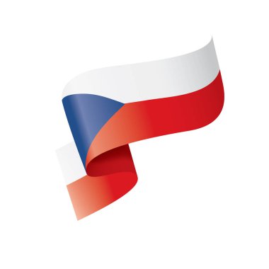 Çek Cumhuriyeti bayrağı, beyaz bir arka plan üzerinde vektör çizim