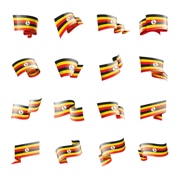 Flaga Ugandy, ilustracja wektora na białym tle — Wektor stockowy