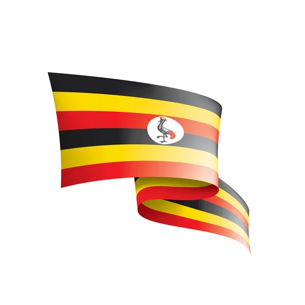 Σημαία Ουγκάντα, διανυσματική απεικόνιση σε λευκό φόντο — Διανυσματικό Αρχείο