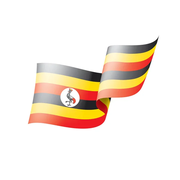 Uganda vlag, vector illustratie op een witte achtergrond — Stockvector