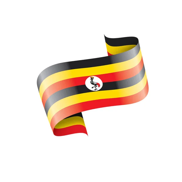 Uganda-Flagge, Vektorabbildung auf weißem Hintergrund — Stockvektor