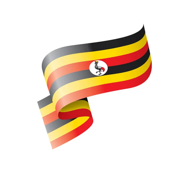 Uganda vlag, vector illustratie op een witte achtergrond — Stockvector