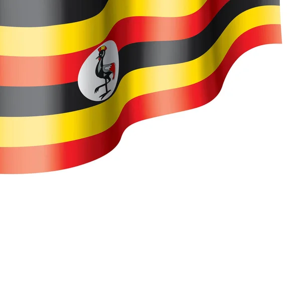 Uganda-Flagge, Vektorabbildung auf weißem Hintergrund — Stockvektor