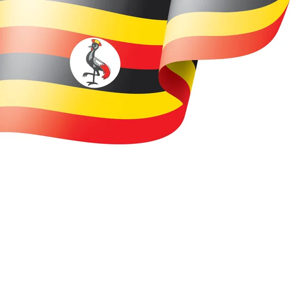 Uganda-Flagge, Vektorabbildung auf weißem Hintergrund — Stockvektor