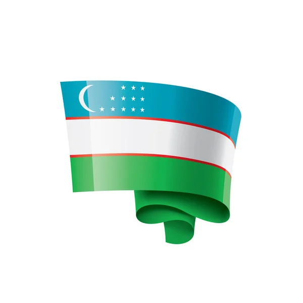 ウズベキスタンの国旗白い背景のベクトルイラスト — ストックベクタ