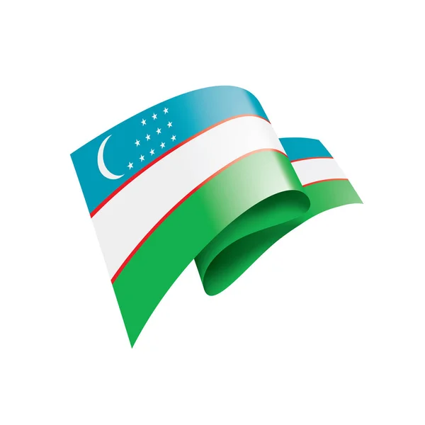 Usbekistan-Flagge, Vektorabbildung auf weißem Hintergrund — Stockvektor