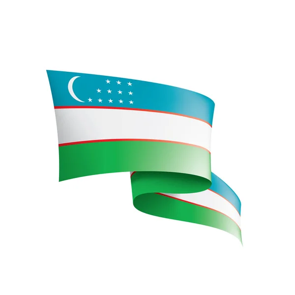 Uzbekistan flagga, vektor illustration på en vit bakgrund — Stock vektor