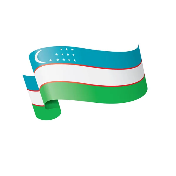 Bandera de Uzbekistán, ilustración vectorial sobre fondo blanco — Vector de stock