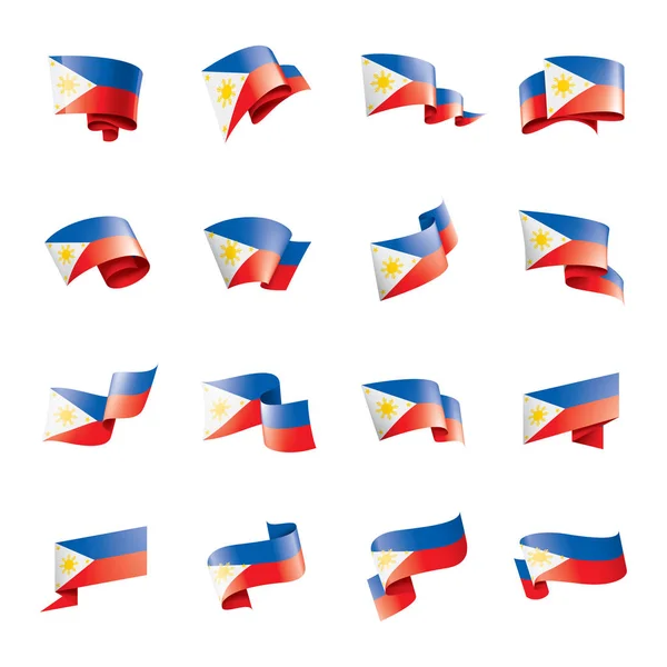 Bandeira das Filipinas, ilustração vetorial sobre um fundo branco — Vetor de Stock