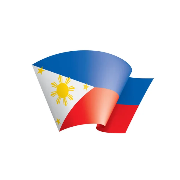 Bandera de Filipinas, ilustración vectorial sobre fondo blanco — Vector de stock