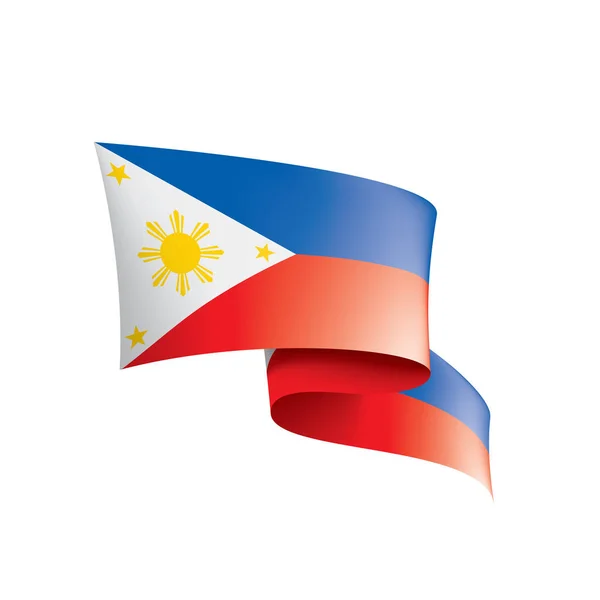 Philippinische Nationalflagge Vektorabbildung Auf Weißem Hintergrund — Stockvektor