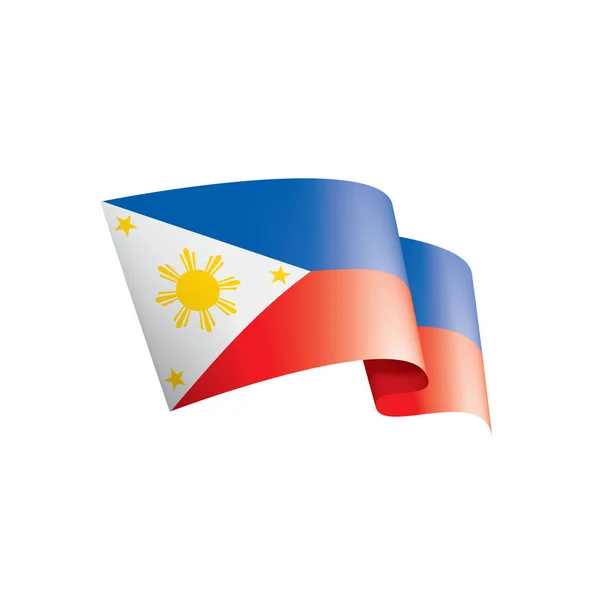 Philippinische Flagge, Vektorabbildung auf weißem Hintergrund — Stockvektor