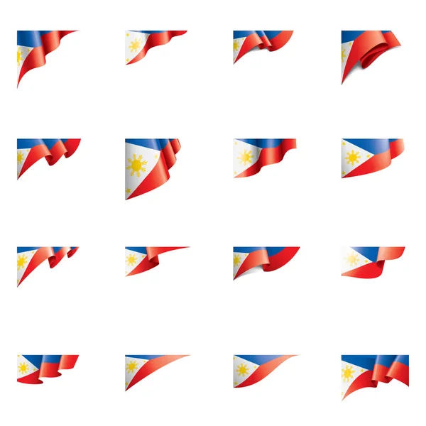 Bandeira das Filipinas, ilustração vetorial sobre um fundo branco — Vetor de Stock