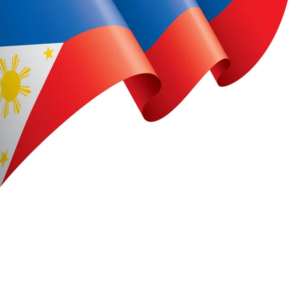 Bendera Filipina, gambar vektor pada latar belakang putih - Stok Vektor