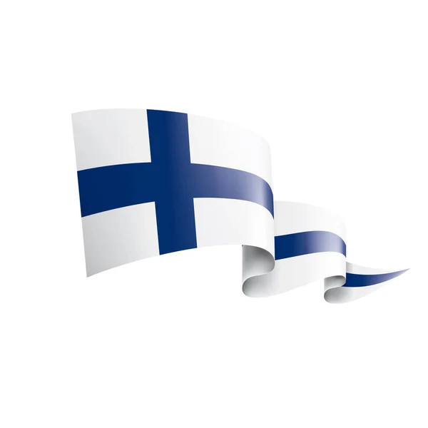 Vlag van Finland, vectorillustratie op een witte achtergrond — Stockvector