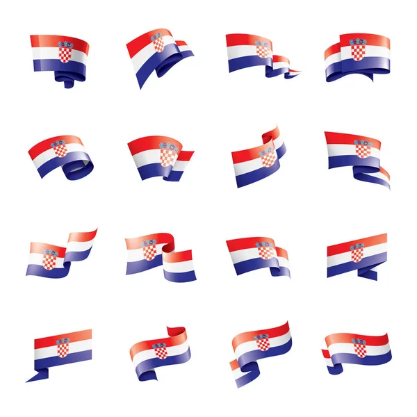 Vlag van Kroatië, vectorillustratie op een witte achtergrond — Stockvector