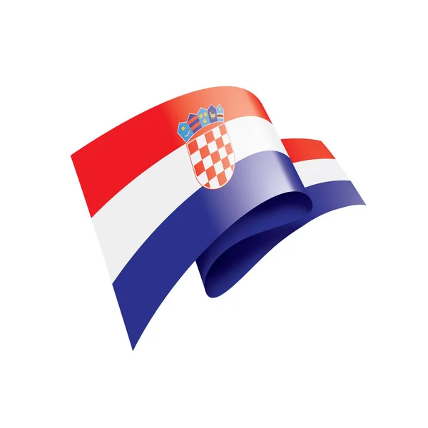 Horvátország zászló, egy fehér háttér vektor illusztráció — Stock Vector