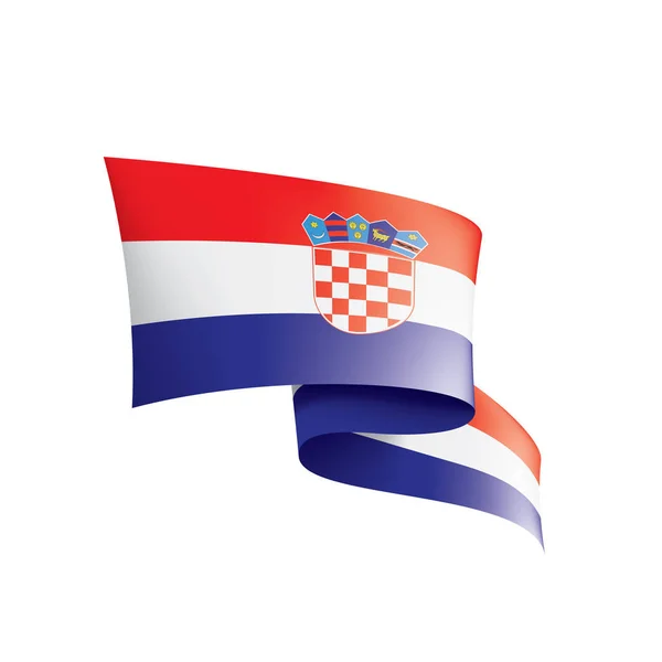 Bandera de Croacia, ilustración vectorial sobre fondo blanco — Vector de stock