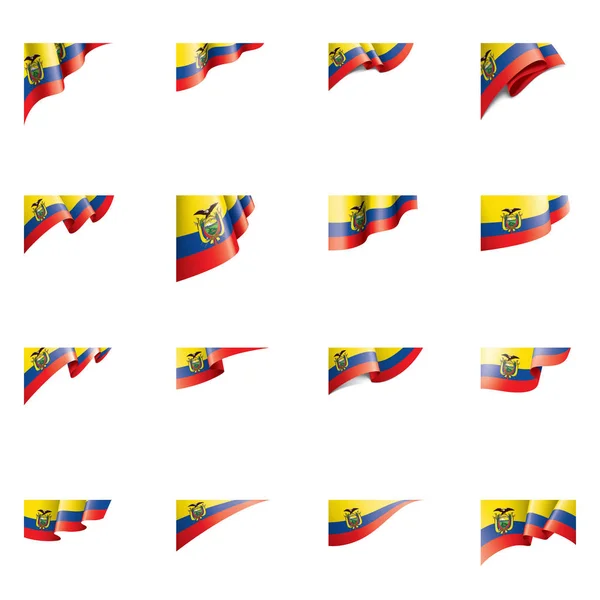 Flaga Ekwadoru, wektor ilustracja na białym tle — Wektor stockowy