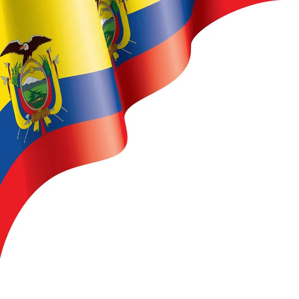 Bandera de Ecuador, ilustración vectorial sobre fondo blanco — Vector de stock