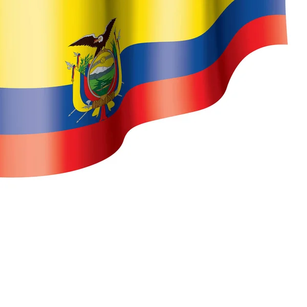 Ecuador flagg, vektorillustration på vit bakgrund — Stock vektor