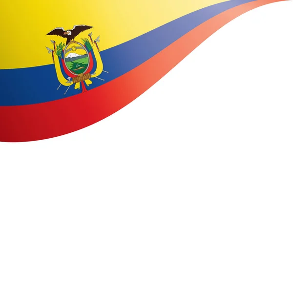 Bandera de Ecuador, ilustración vectorial sobre fondo blanco — Vector de stock