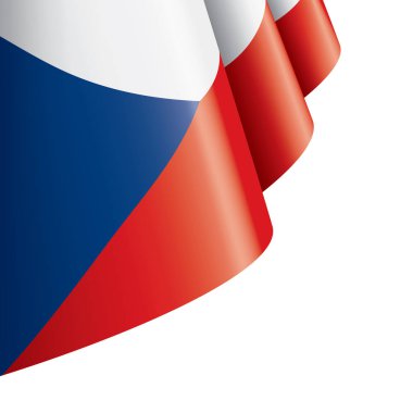 Çek Cumhuriyeti bayrağı, beyaz bir arka plan üzerinde vektör çizim