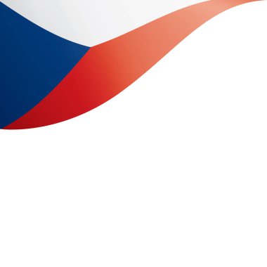 Çek Cumhuriyeti ulusal bayrak, beyaz bir arka plan üzerinde vektör çizim