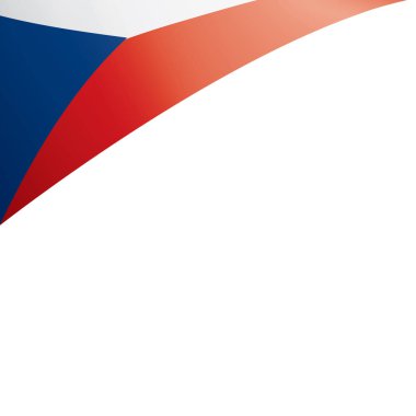 Çek Cumhuriyeti bayrağı, beyaz bir arka plan üzerinde vektör çizim