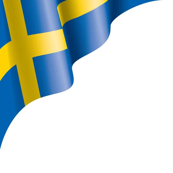 Schwedische Flagge, Vektorabbildung auf weißem Hintergrund — Stockvektor