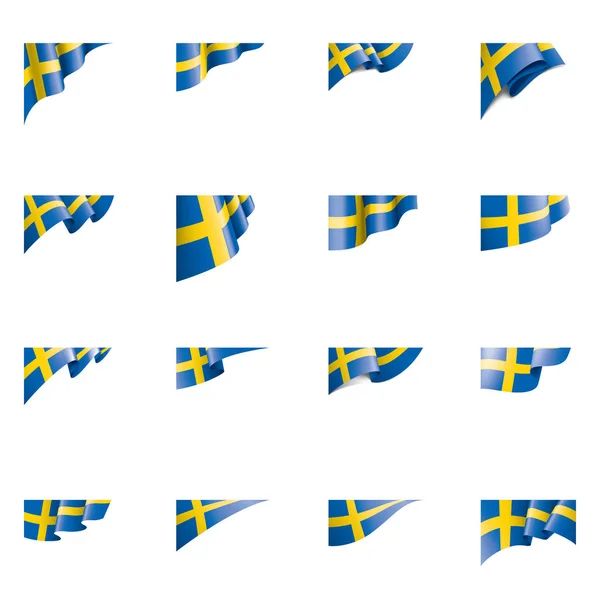 Schwedische Flagge, Vektorabbildung auf weißem Hintergrund — Stockvektor