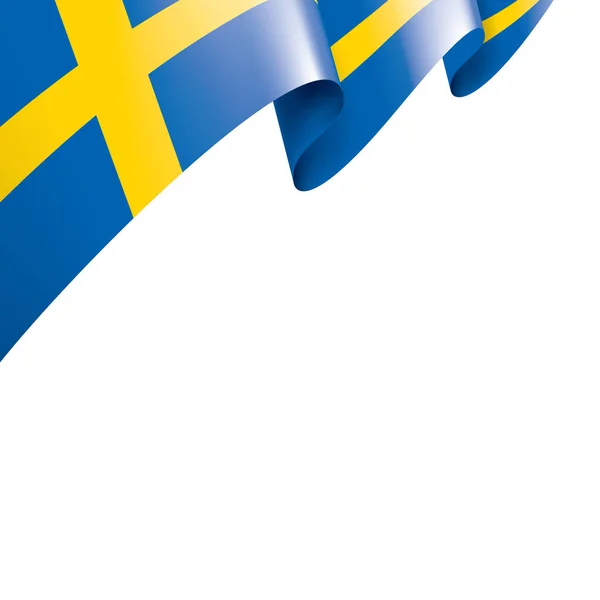 Schwedische Flagge, Vektorabbildung auf weißem Hintergrund — Stockvektor