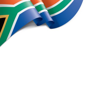 Güney Afrika bayrağı, beyaz arkaplanda vektör illüstrasyonu